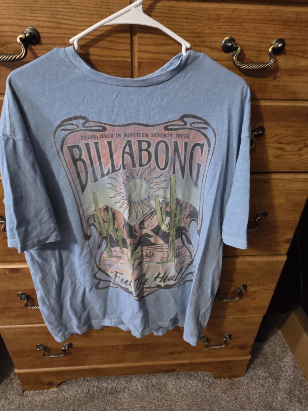 Billabong Light Blue Desert Cactus Graphic Tee